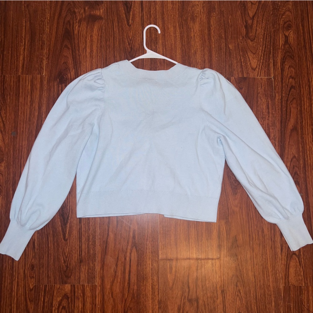 EXPRESS V-Neck Embellished Bow Cardigan - Light Blue SOLD OUT ONLINE Large - Picture 8 of 8